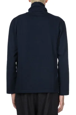 Online ts(s) Mellow Cotton Plain Jersey Turtle Neck Shirt-Navy
