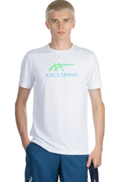 Hot Asics Men Court Graphic Tee-White