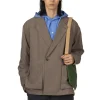 Fashion Manual Alphabet Mesh Oxford Comfort Jacket - Mocha
