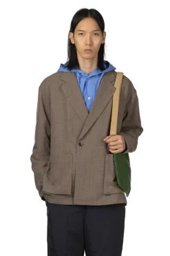 Fashion Manual Alphabet Mesh Oxford Comfort Jacket - Mocha