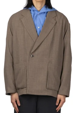 Fashion Manual Alphabet Mesh Oxford Comfort Jacket - Mocha
