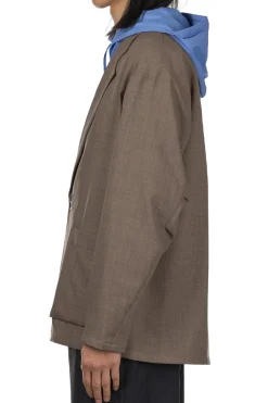 Fashion Manual Alphabet Mesh Oxford Comfort Jacket - Mocha