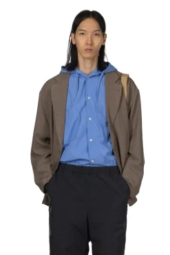 Fashion Manual Alphabet Mesh Oxford Comfort Jacket - Mocha