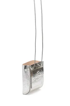 Hot MARROW LEATHER Metallic String Pouch - Silver