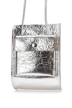 Hot MARROW LEATHER Metallic String Pouch - Silver