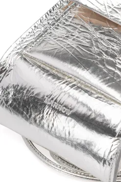Hot MARROW LEATHER Metallic String Pouch - Silver