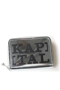Fashion Kapital Mirror Leather THUMBS-UP Mini Wallet - Black