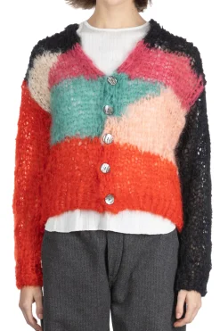 Online UNUSED Mohair and Wool Cardigan - Women - Green Multi
