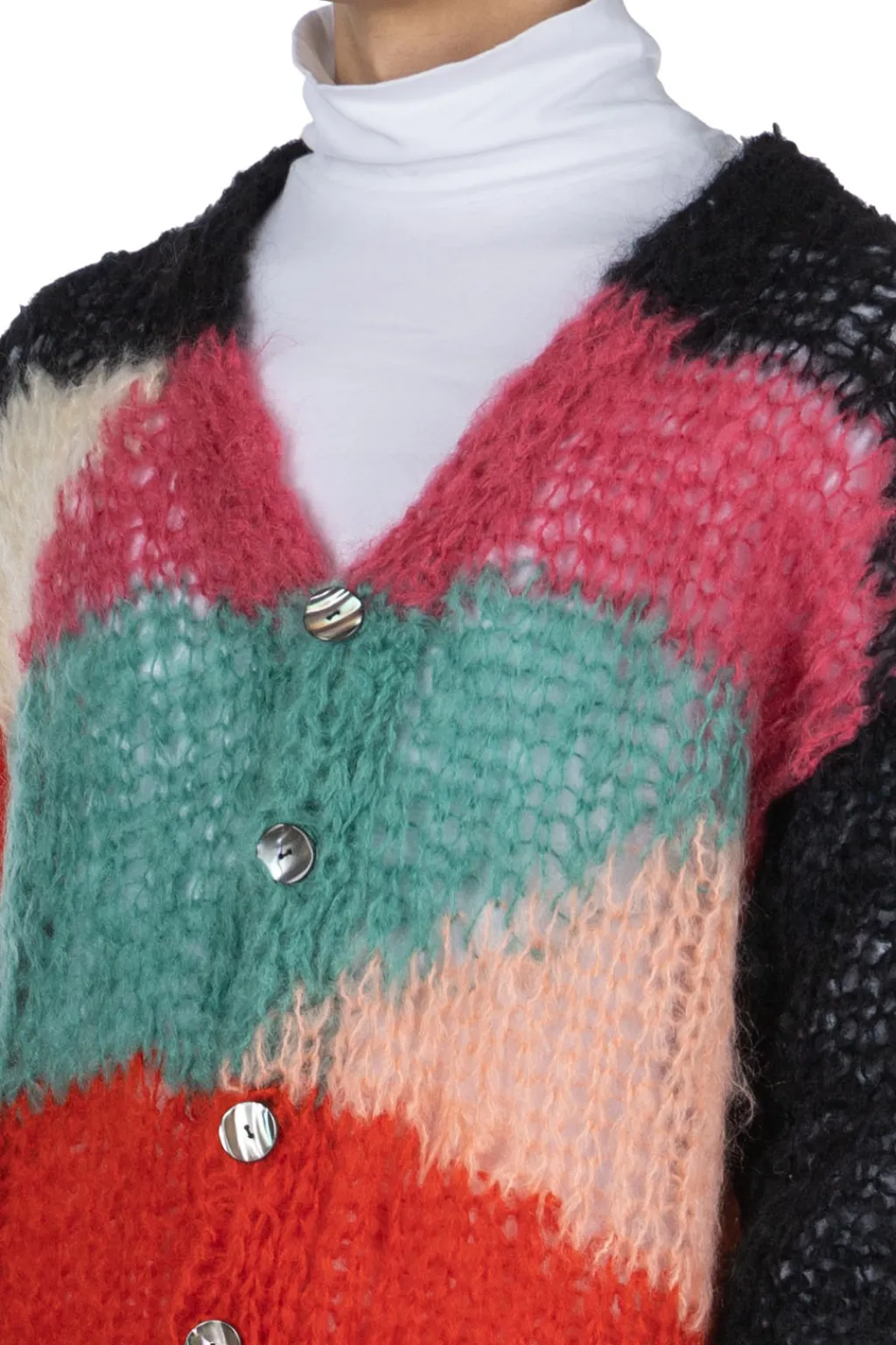 Hot UNUSED Mohair and Wool Cardigan - Men - Green Multi