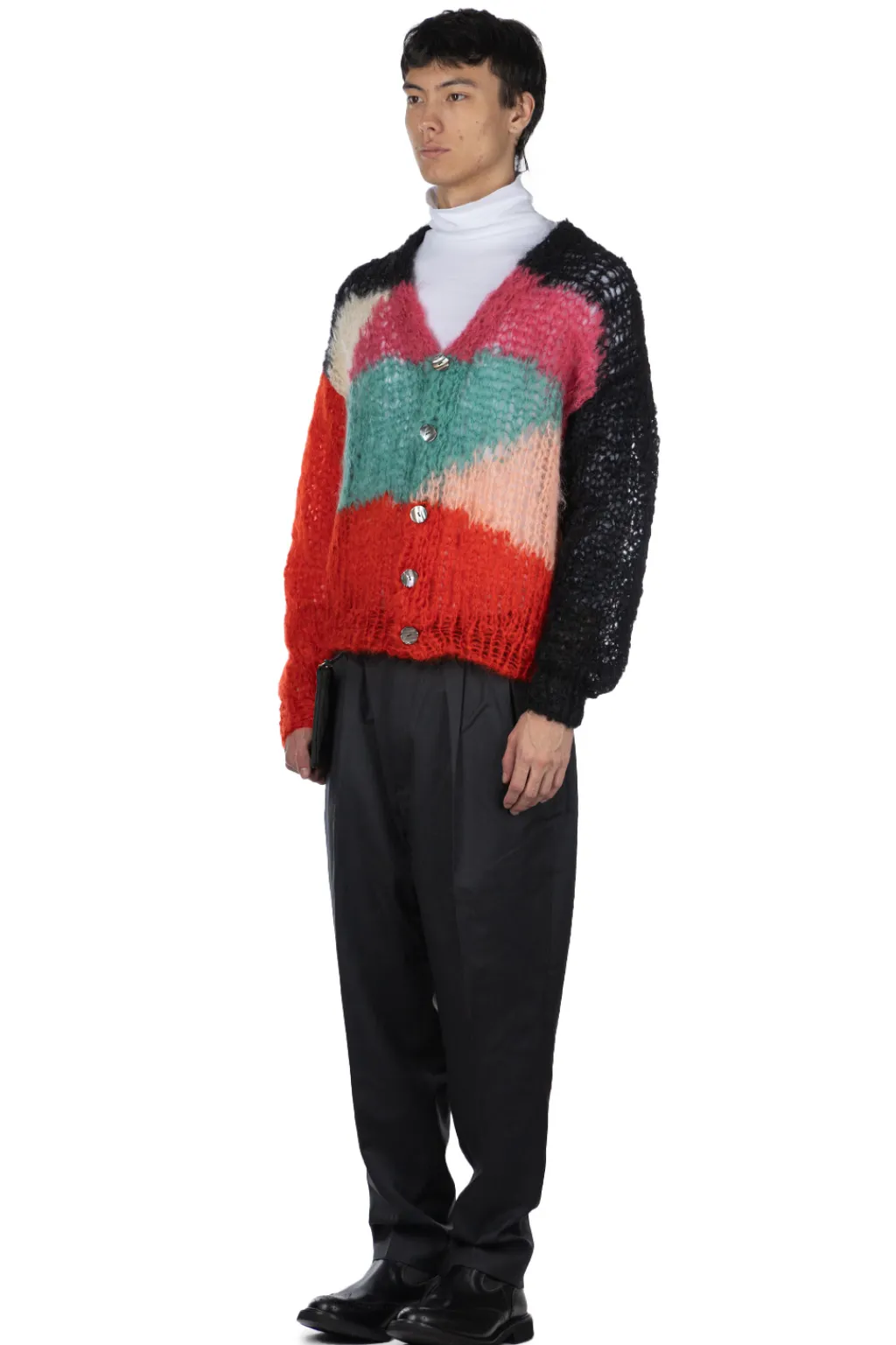 Hot UNUSED Mohair and Wool Cardigan - Men - Green Multi