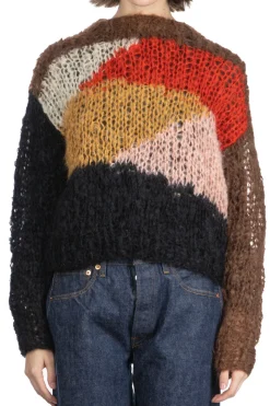 Sale UNUSED Mohair and Wool Pullover - Women - Brown Multi