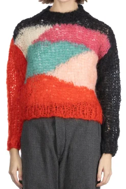 Clearance UNUSED Mohair and Wool Pullover - Women - Green Multi