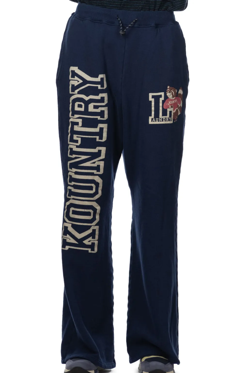 Clearance Kapital 30/-Napped Lining Flare SWT Pants (KOUNTRY) - Navy