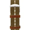 New KUOE Watch Nylon Strap - Khaki x Beige - Silver Buckle - 20mm