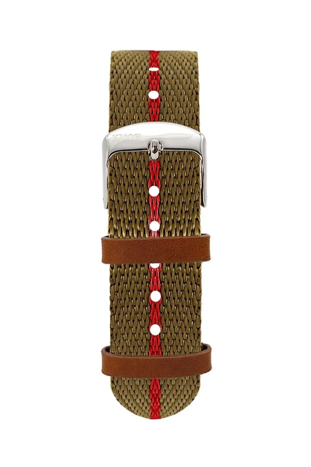 Online KUOE Watch Nylon Strap - Khaki x Red