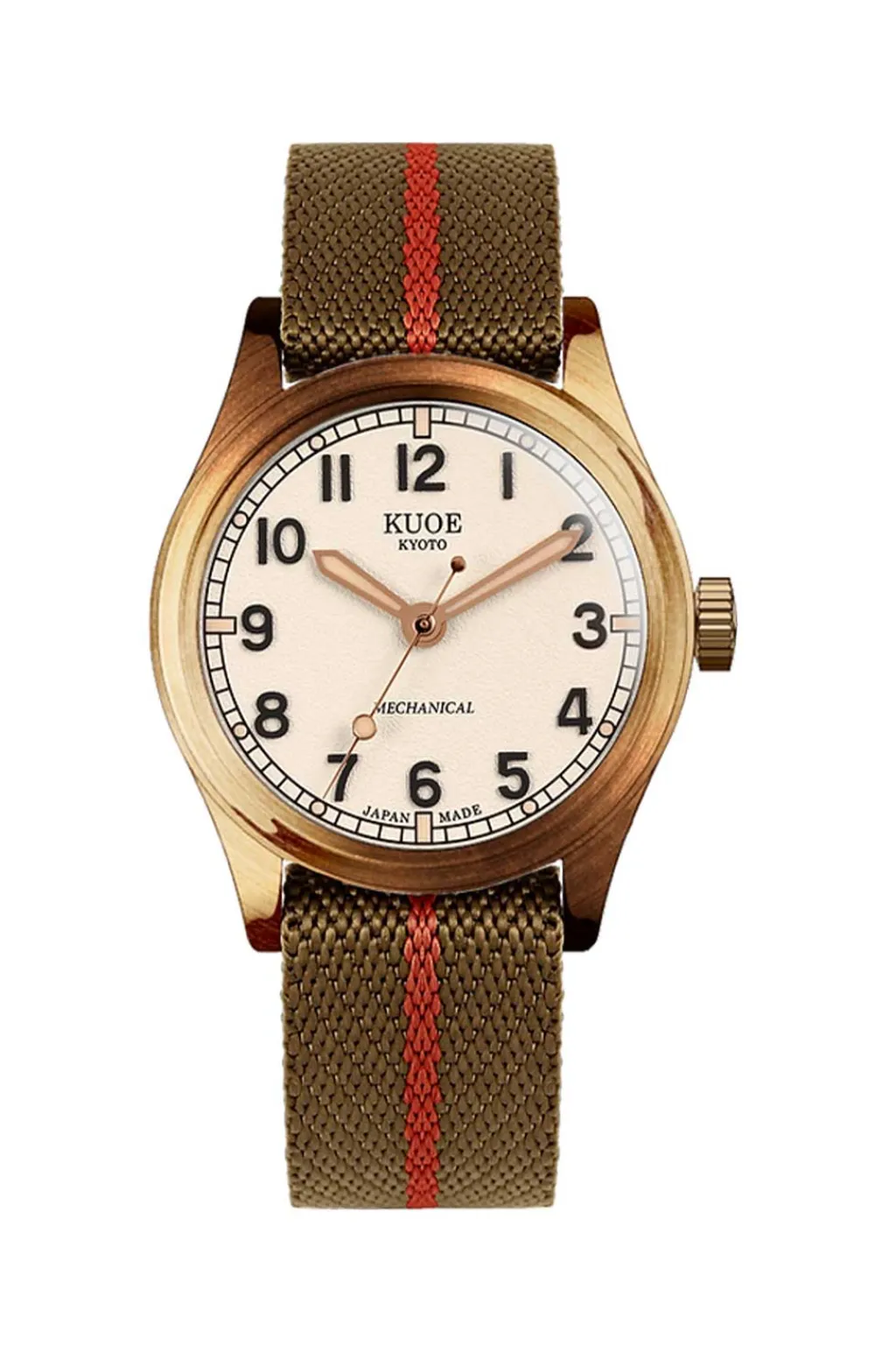 Online KUOE Watch Nylon Strap - Khaki x Red