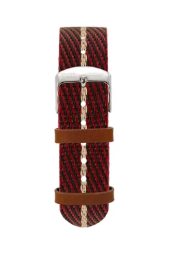 Hot KUOE Watch Nylon Strap - Red x Beige
