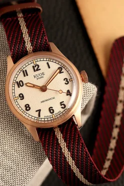 Hot KUOE Watch Nylon Strap - Red x Beige