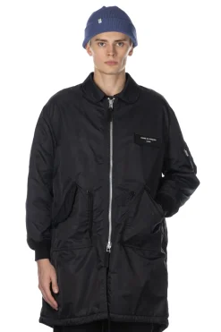 Fashion Comme Des Garcons Homme Nylon Twill Long Coat - Black