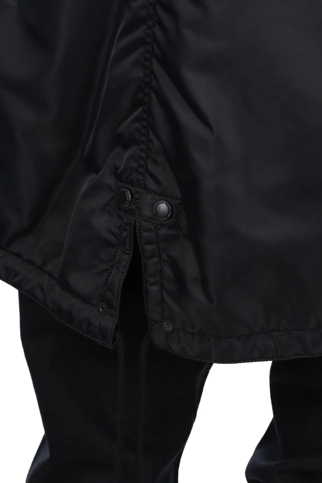 Fashion Comme Des Garcons Homme Nylon Twill Long Coat - Black
