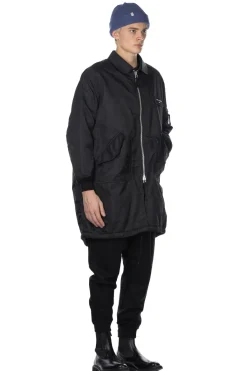 Fashion Comme Des Garcons Homme Nylon Twill Long Coat - Black
