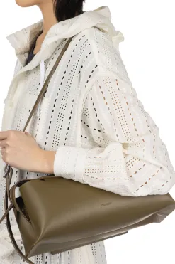 Online MARROW LEATHER Oblong Shoulder Bag - Dark Olive