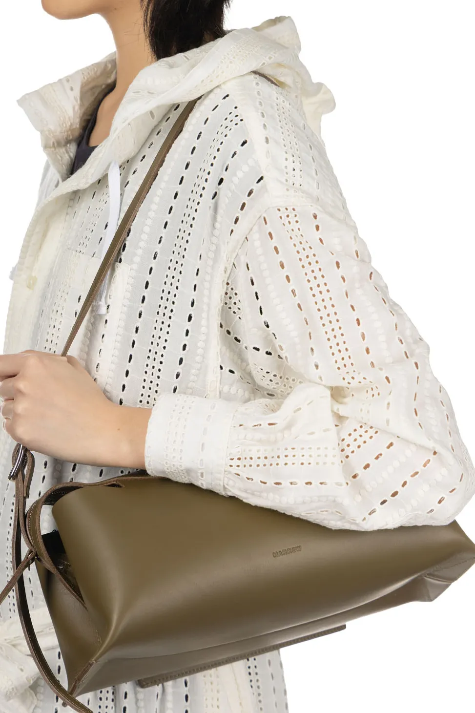 Online MARROW LEATHER Oblong Shoulder Bag - Dark Olive