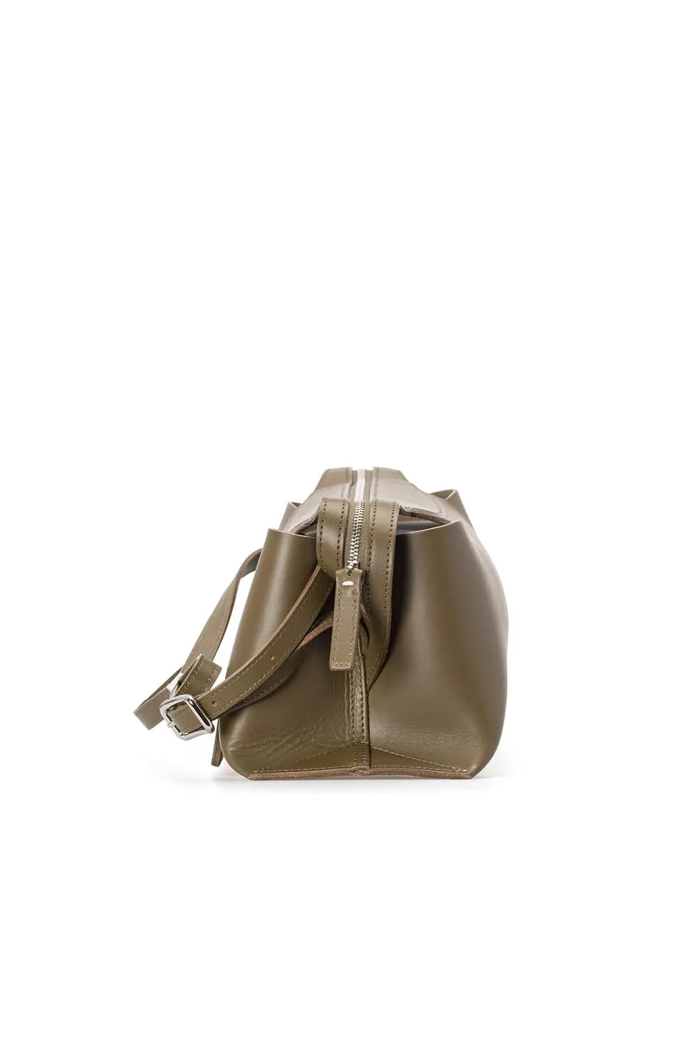 Online MARROW LEATHER Oblong Shoulder Bag - Dark Olive