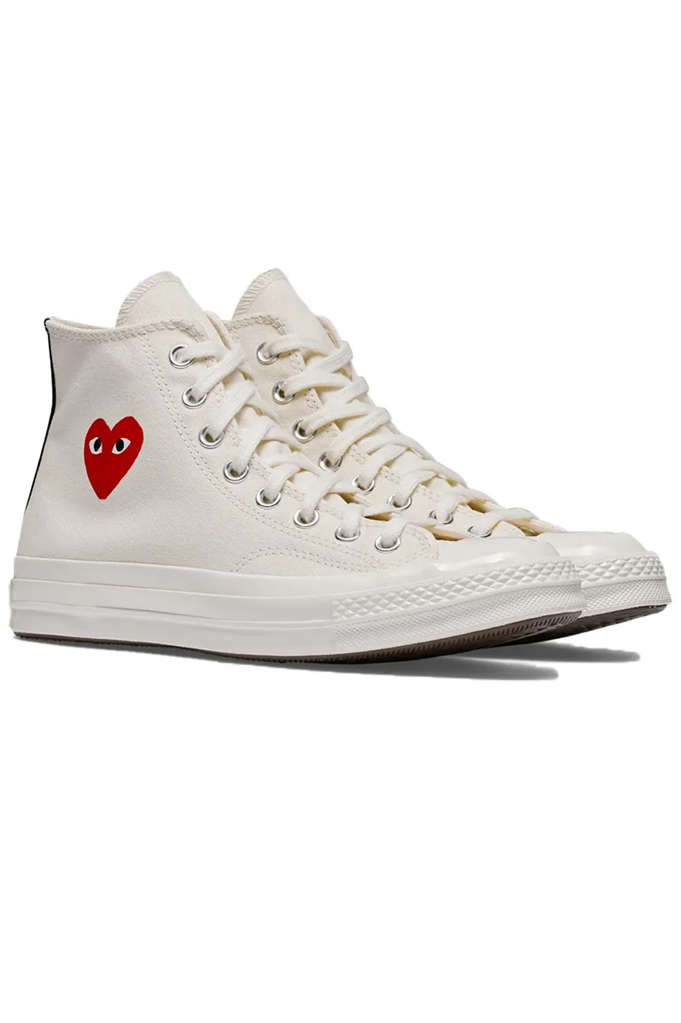 Sale Comme Des Garcons Play Off White Converse - Small Heart Chuck 70 High Sneakers