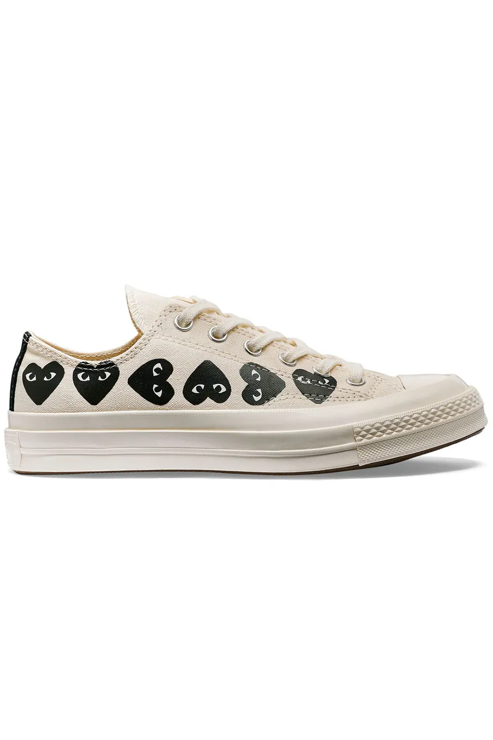 Sale Comme Des Garcons Play Off-White Converse - Multiple Black Hearts Chuck 70 Low Sneakers