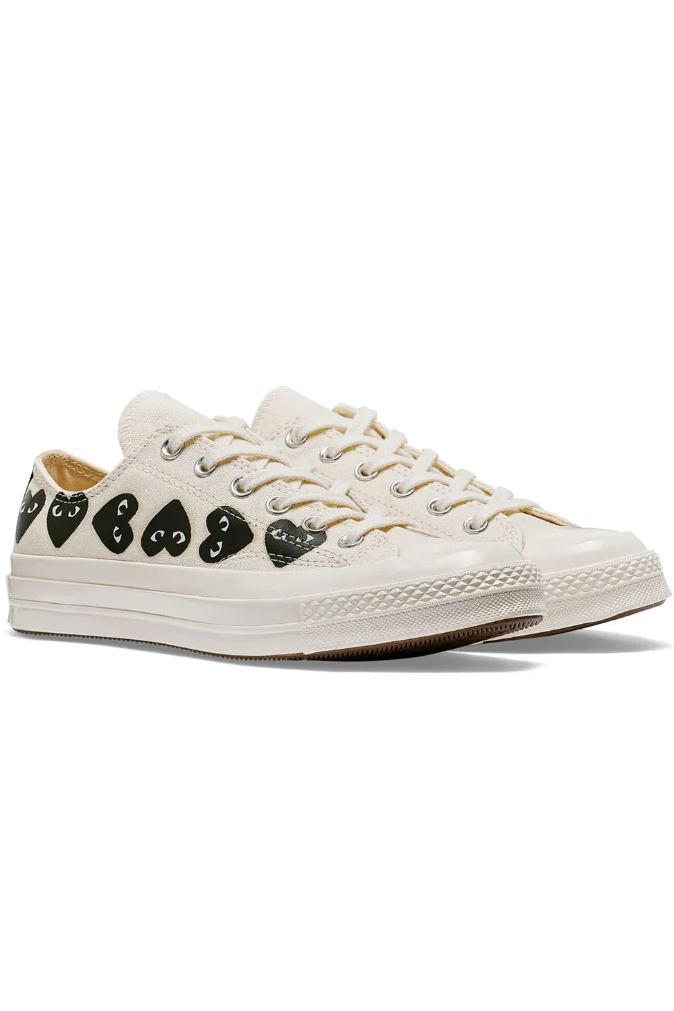 Sale Comme Des Garcons Play Off-White Converse - Multiple Black Hearts Chuck 70 Low Sneakers