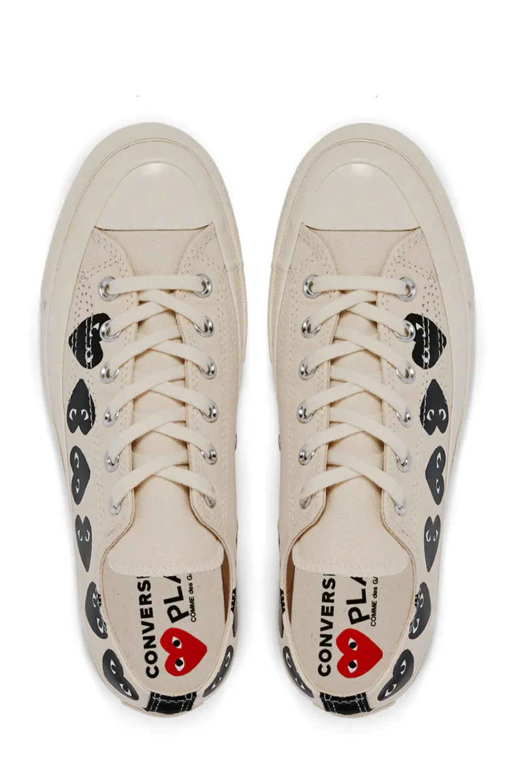 Outlet Comme Des Garcons Play Off-White Converse - Multiple Black Hearts Chuck 70 Low Sneakers