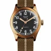 Clearance KUOE Watch OLD SMITH 90-002 - 38mm - Bronze Case Ivory Dial - Khaki Beige
