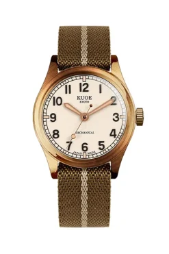 Hot KUOE Watch OLD SMITH 90-002 - 38mm - Bronze Case Black Dial - Khaki Beige