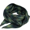 New ts(s) Ombre Plaid Cotton Flannel Cloth Bias Cut Scarf-Navy