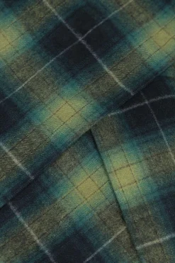 Hot ts(s) Ombre Plaid Cotton Flannel Cloth Bias Cut Scarf-Navy