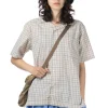 Online Nanamica Open Collar Panama Plaid SS Shirt - Beige