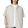 New Nanamica Open Collar Panama Plaid SS Shirt - Beige