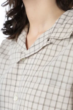 Online Nanamica Open Collar Panama Plaid SS Shirt - Beige