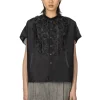 Fashion Manon Organdy French Blouse - Black