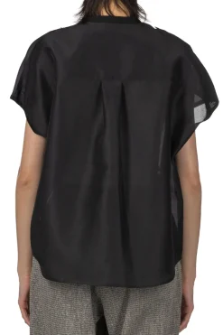 Fashion Manon Organdy French Blouse - Black