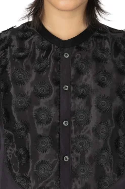 Fashion Manon Organdy French Blouse - Black