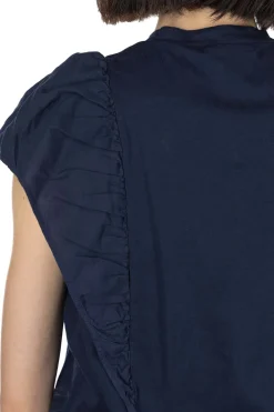 Discount Tigre Brocante Organic Cotton Frill Switch Shirt - Navy