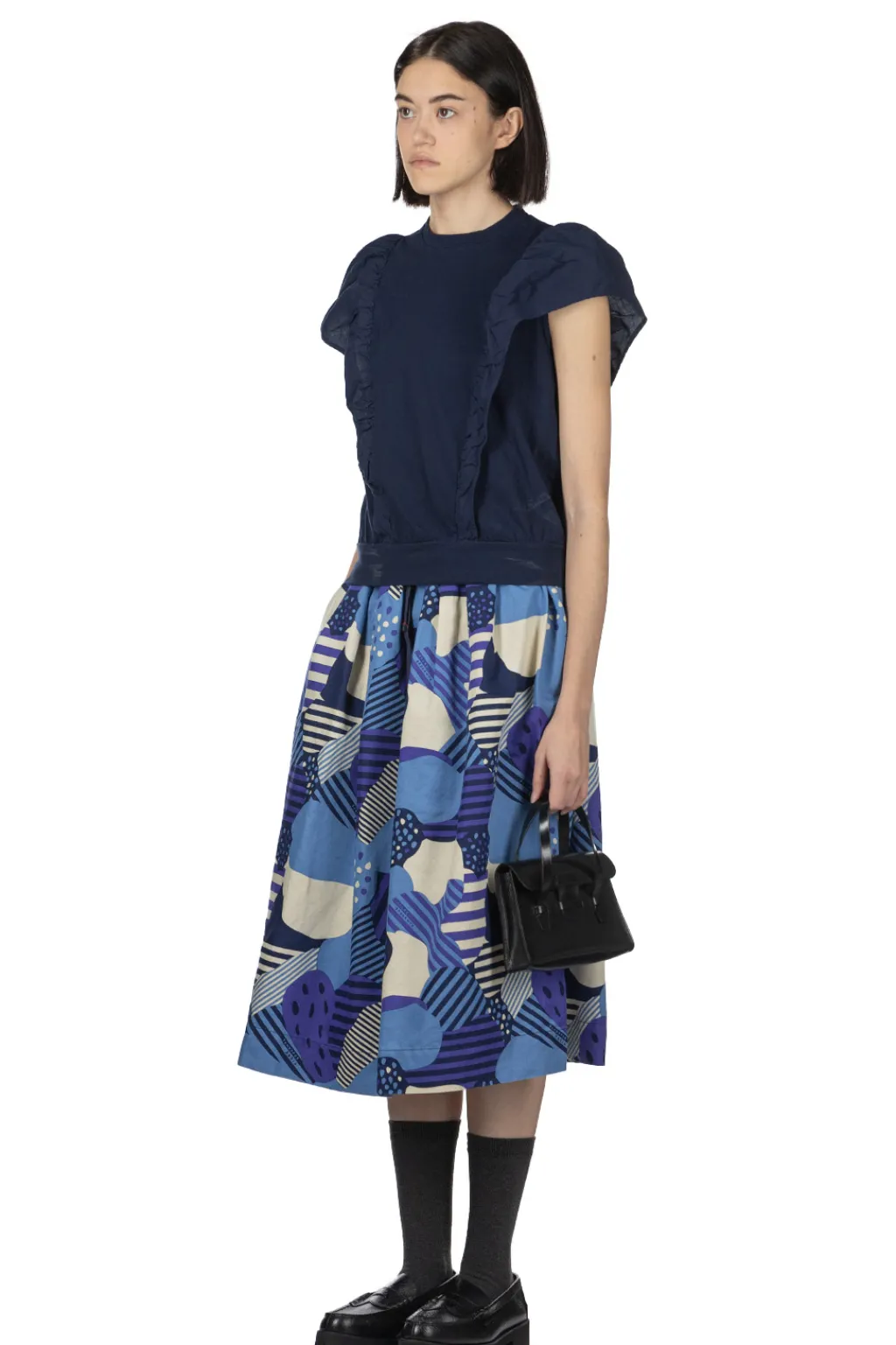 Discount Tigre Brocante Organic Cotton Frill Switch Shirt - Navy