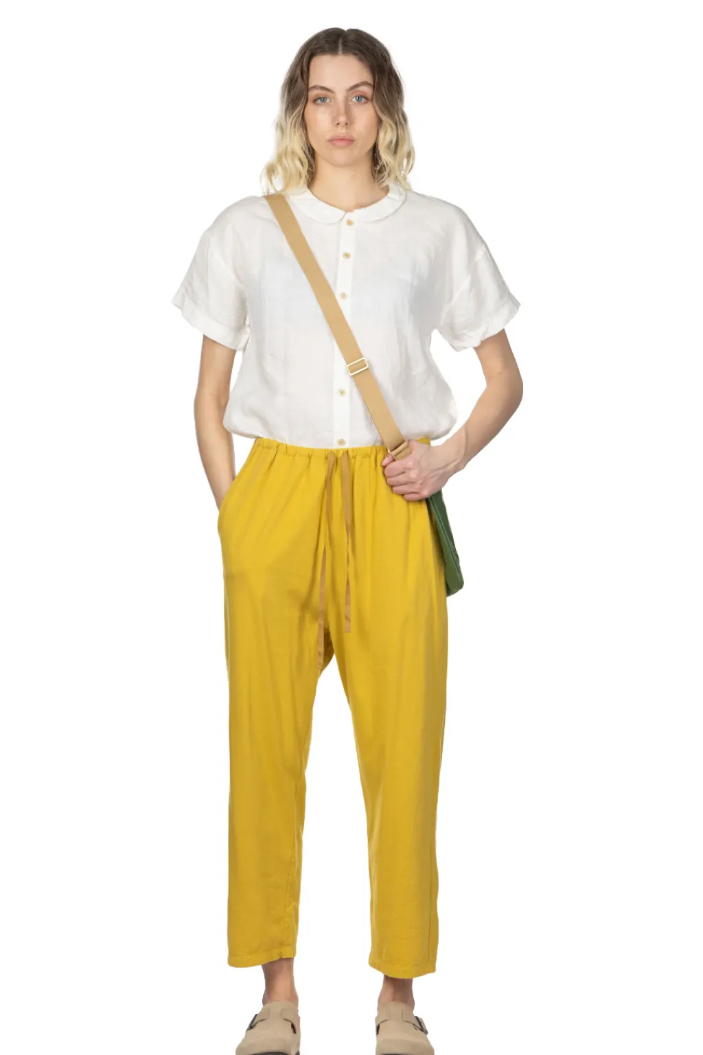 Outlet Tigre Brocante Organic Cotton Kurta Pants - Yellow
