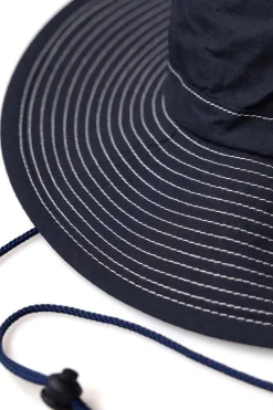 Discount Cableami Organic Cotton x Cordura Rip-Stop Hat with Strap - Navy