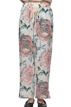 Online Manon Original Big Flower Print Easy Pants - White
