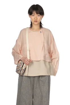 Online Manon Over Dye Ramie Short Jacket - Pink