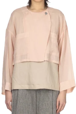Online Manon Over Dye Ramie Short Jacket - Pink