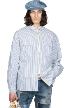 Clearance Kapital OX Stripe Drizzler Work Shirt - Blue